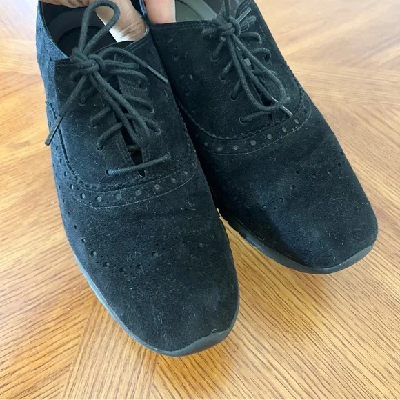 Cole Haan | Zerogrand Black Suede Wingtip Oxford Sneaker Women’s 10 - Picture 6 of 10